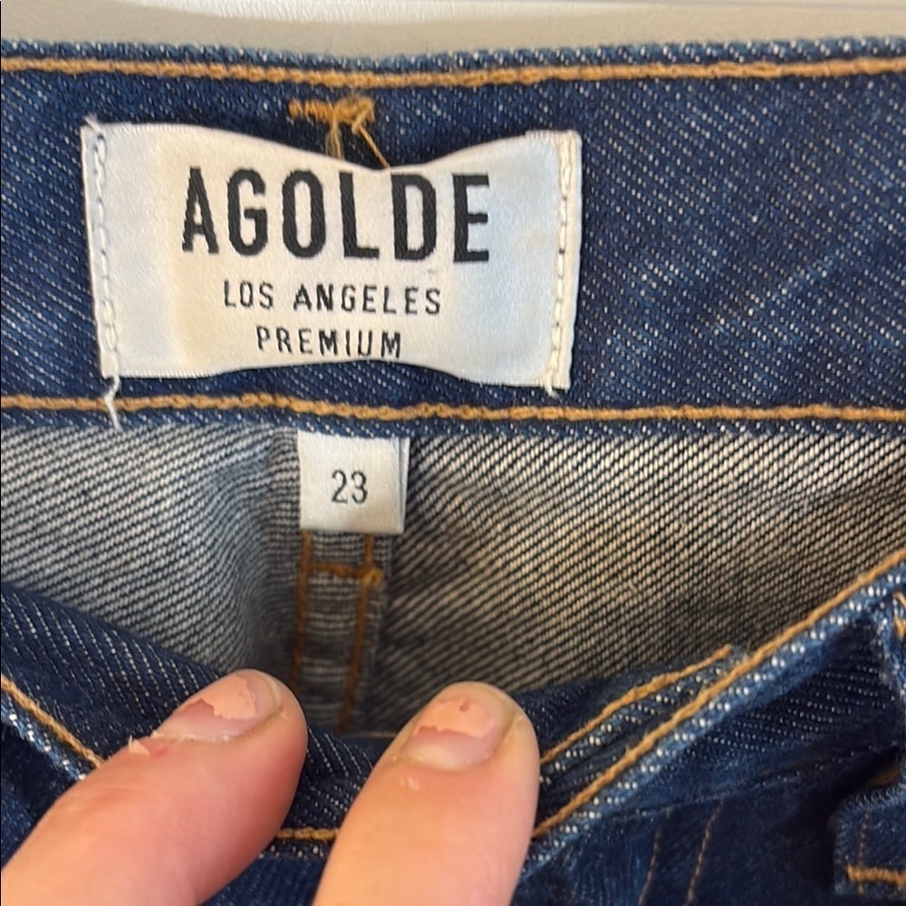 Agolde Blue Straight Leg Jeans Classic Design 23 - Picture 2 of 3